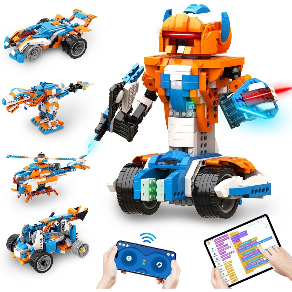 Office Tech Decor - Kit di Costruzione Robot STEM Moderno,