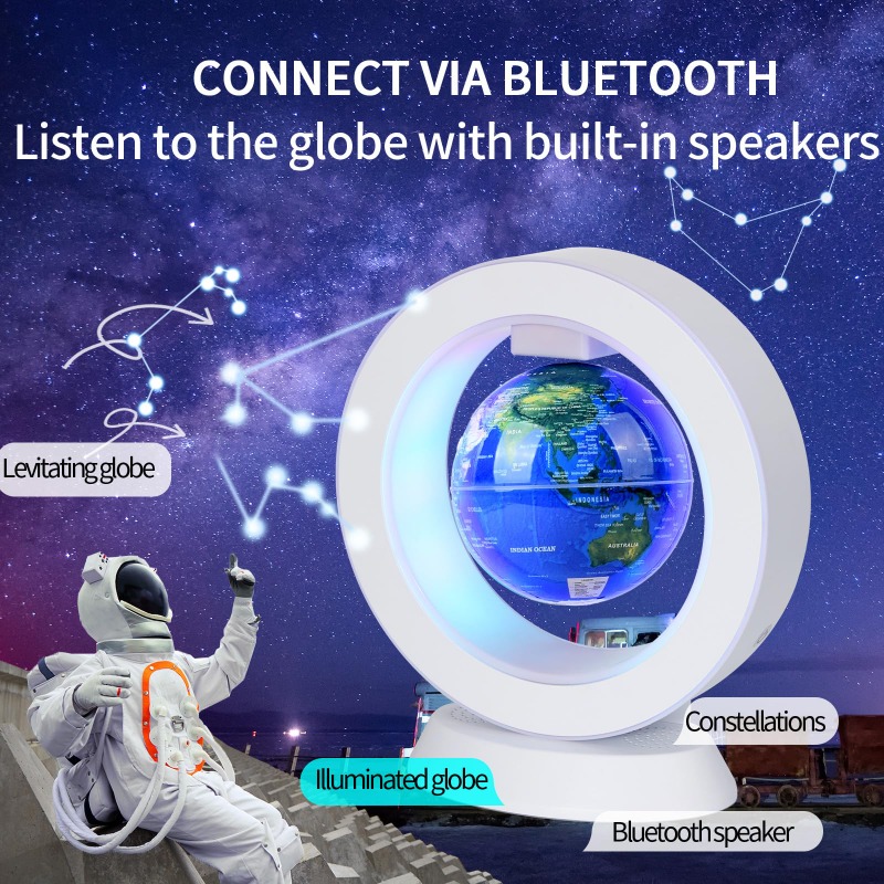Office Tech Gifts For Men - Lampada Altoparlante Bluetooth Levitante con Globo