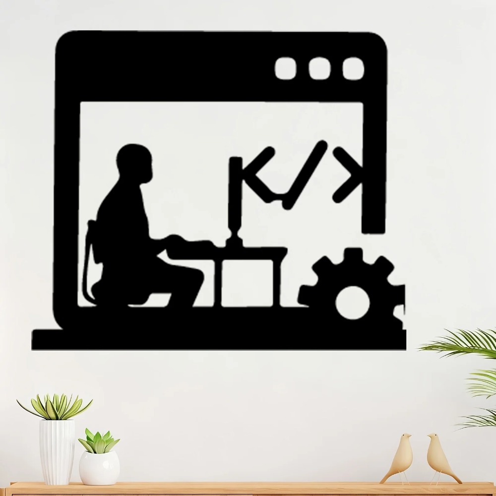 Tech Office Wall - Arte Murale in Metallo Modern Code