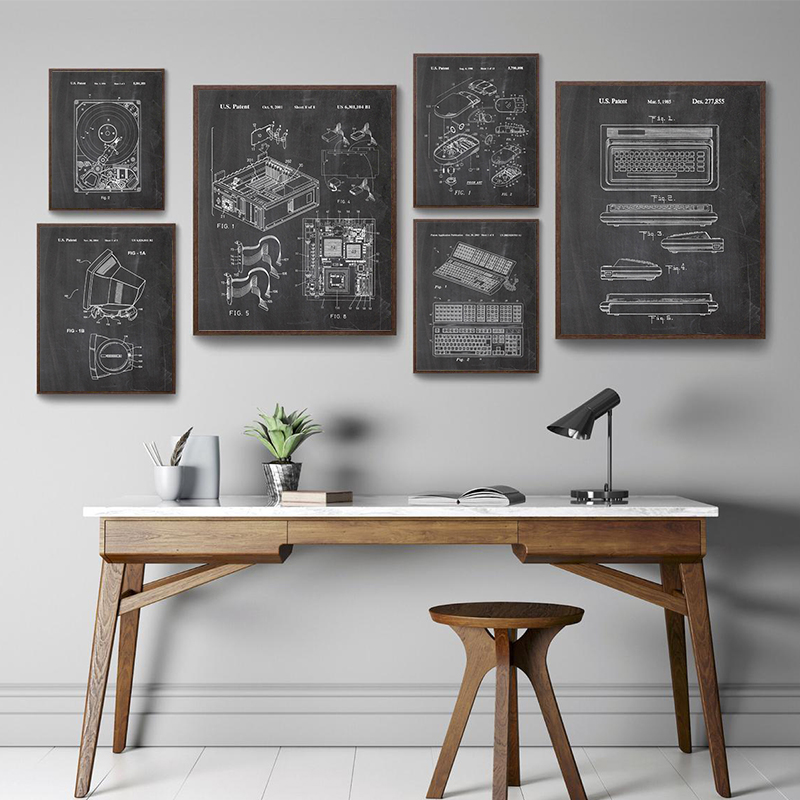 Set di 6 Stampe Vintage di Bre - Tech Office Wall recensione e prezzo